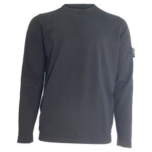 Stone Island Compass-Appliqué Jumper in Navy Blue Cotton